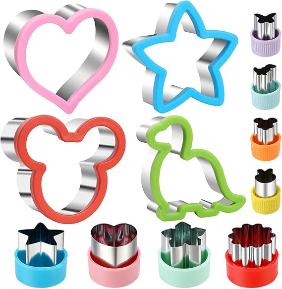 Elfkitwang Sandwich Cookie Cutters Set, Dinosaur,Heart,Star,Mouse,Sandwich Knife Cookie Knife Veg... | Amazon (US)