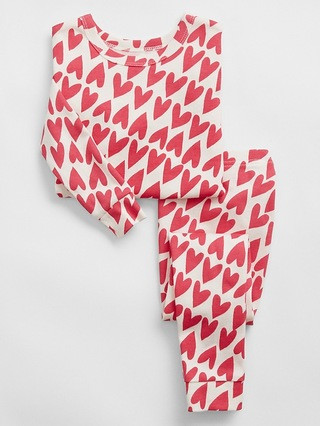 babyGap 100% Organic Cotton Heart Graphic PJ Set | Gap Factory