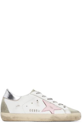 Golden Goose - White & Grey Super-Star Classic Sneakers | SSENSE
