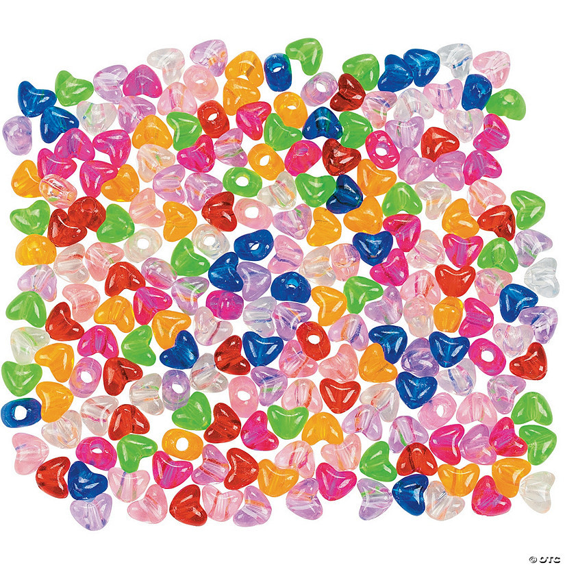 Bulk 600 Pc. Heart Shaped Pony Beads | Oriental Trading Company