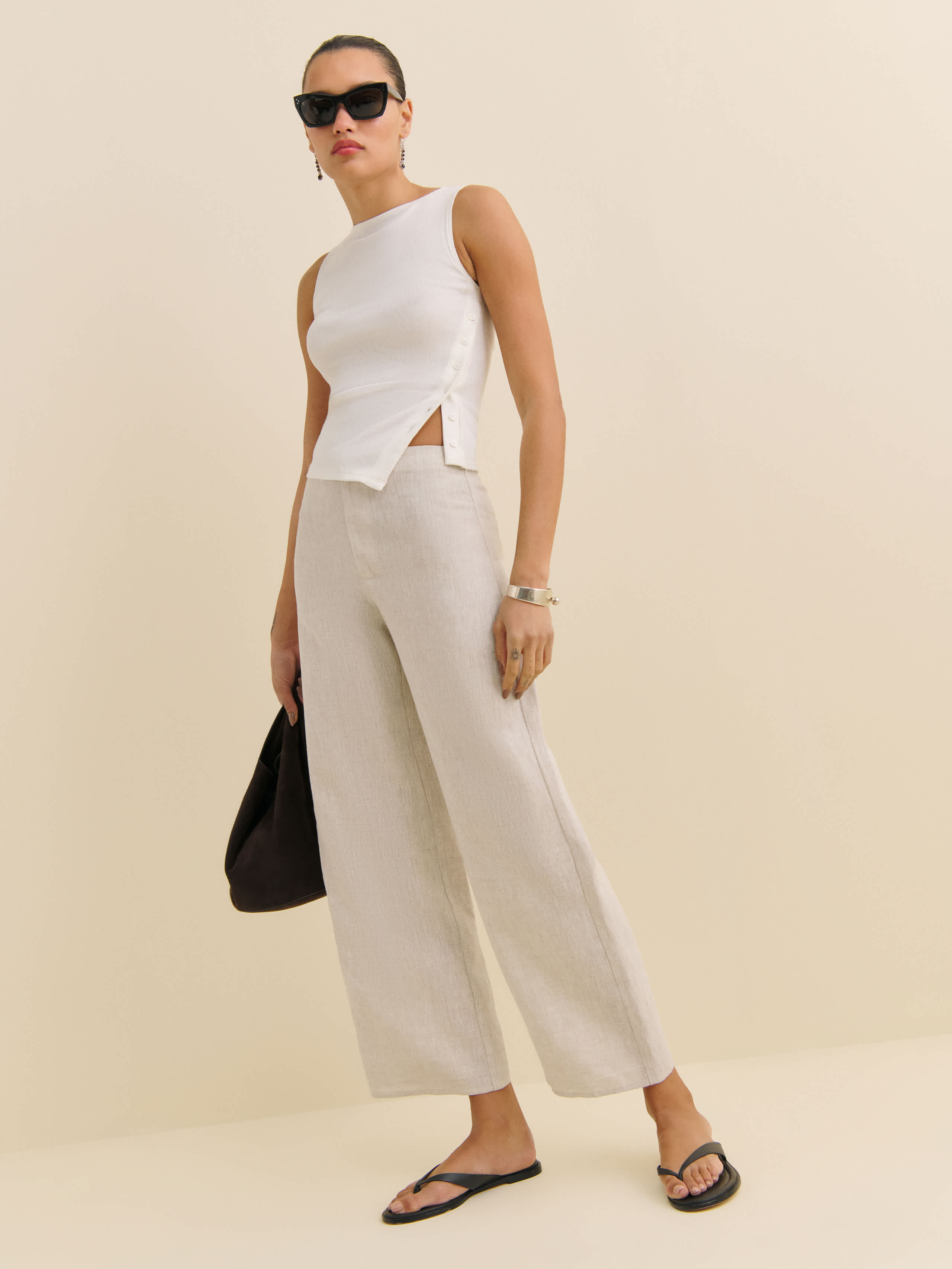 Reformation Joni Linen Cropped Pant Natural 2 | Reformation (Global)