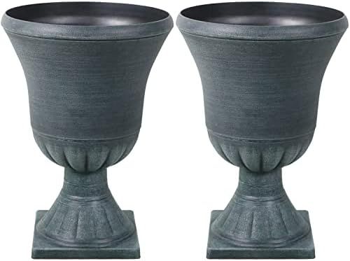 Worth Garden Antique Bronze Urn Planters Set of 2 Resin, 22'' Tall Tree Planter for Outdoor Plant... | Amazon (US)