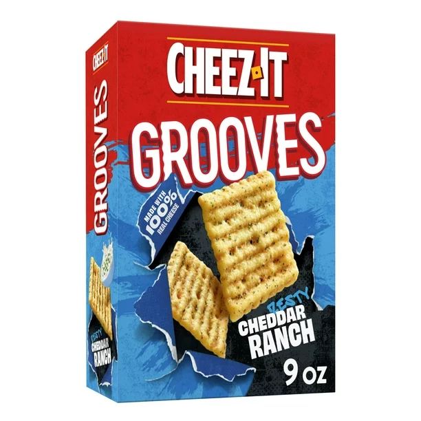 Cheez-It Grooves Zesty Cheddar Ranch Cheese Crackers, 9 oz | Walmart (US)