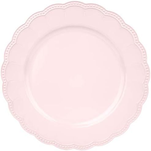 Koyal Wholesale 13" Matte Blush Pink Beaded Scallop Charger Plates, Antique Finish, Bulk Set of 4... | Amazon (US)