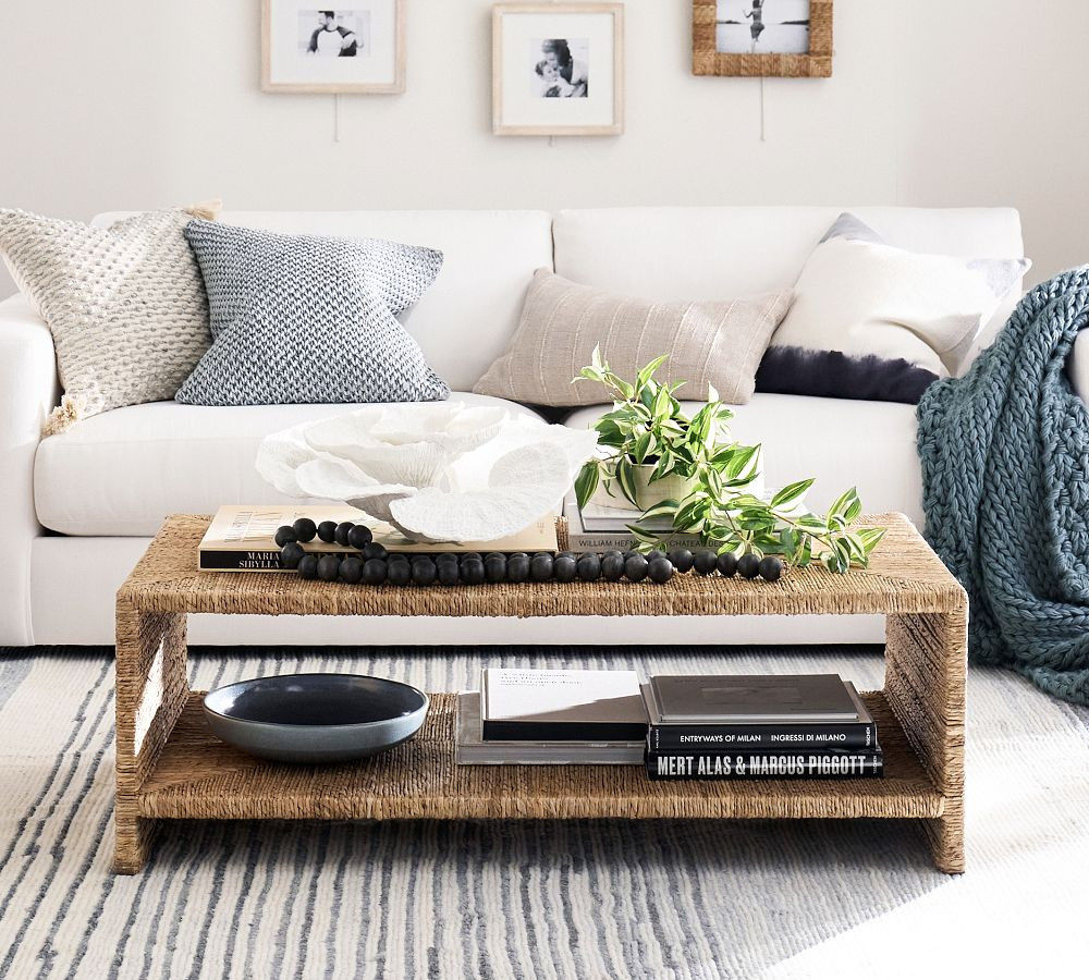 Malibu Rectangular Woven Coffee Table (48") | Pottery Barn (US)