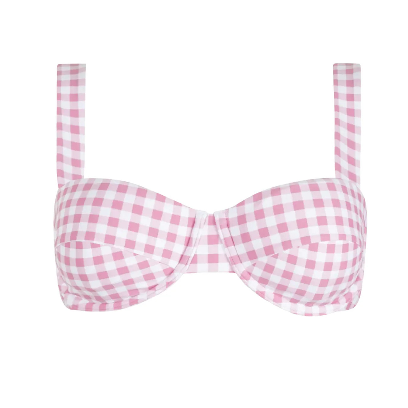 women's blush gingham cup bikini top | Minnow