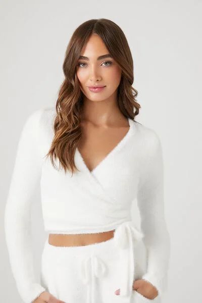 Cropped Sweater-Knit Wrap Top | Forever 21 (US)
