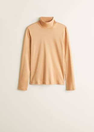 Stand collar t-shirt - Women | MANGO (UK)