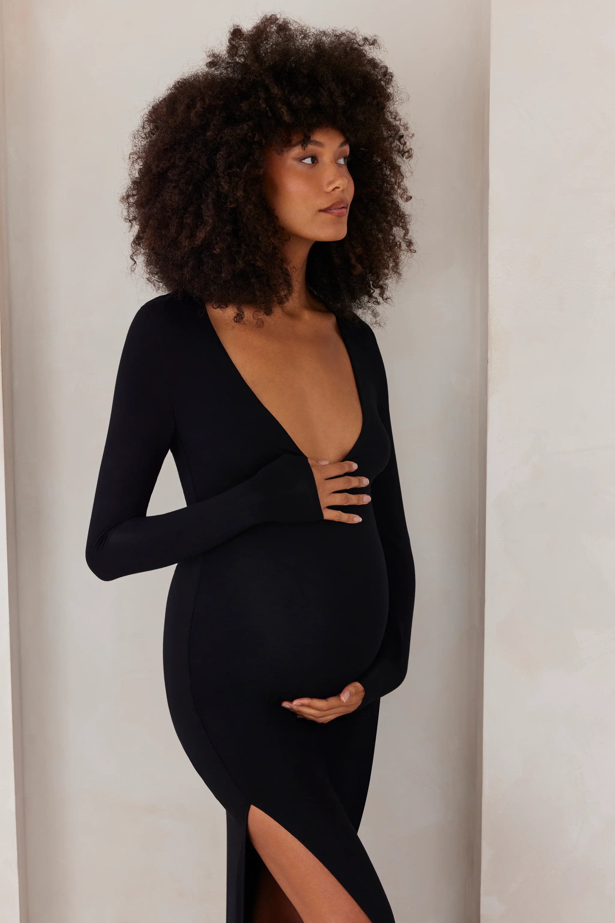 The Long Sleeve V Neck Evening Dress | BUMPSUIT