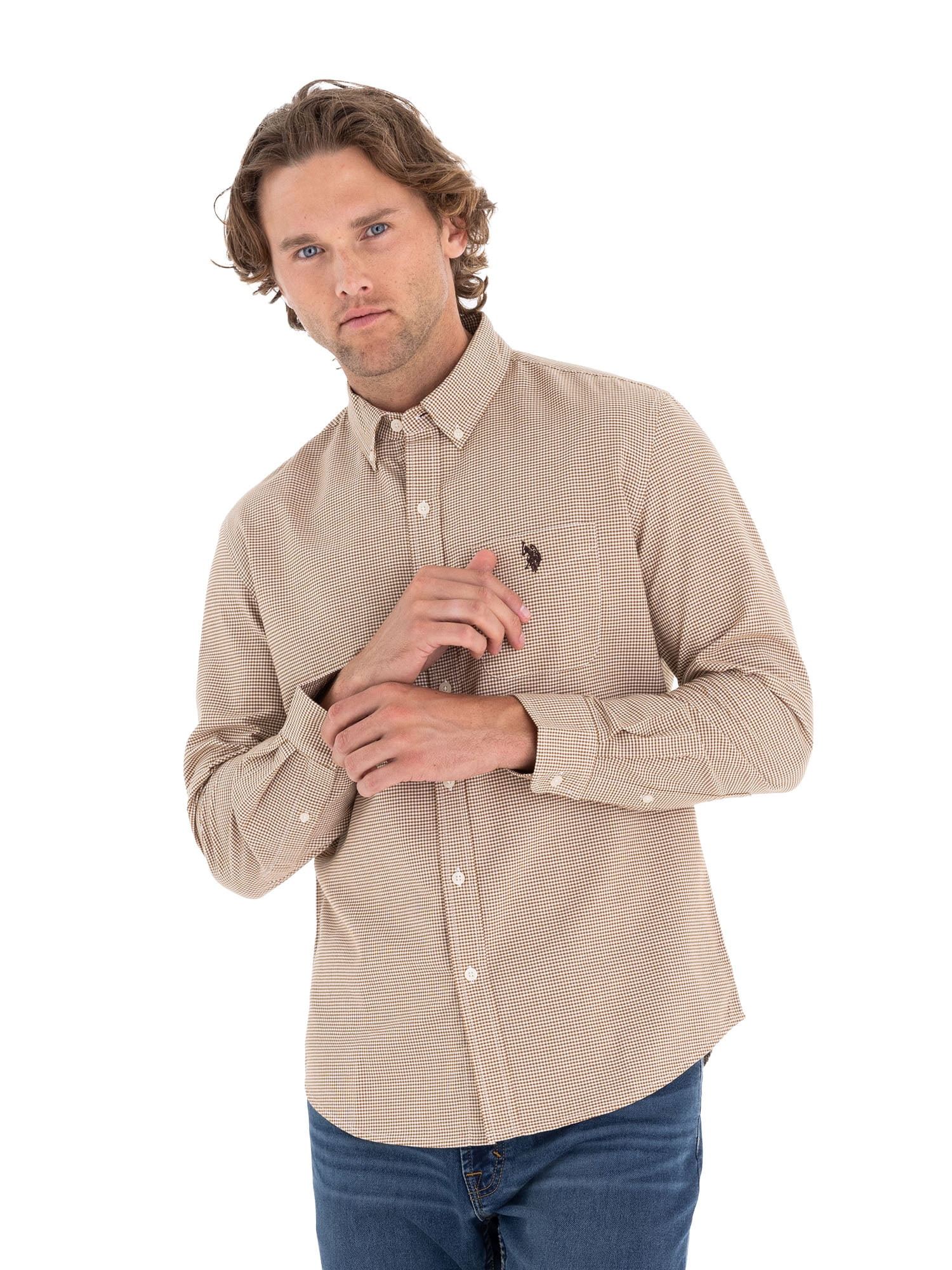 U.S. Polo Assn. Men's Long Sleeve Buttondown Shirt | Walmart (US)