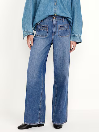 High-Waisted Baggy Wide-Leg Trouser Jeans | Old Navy (US)