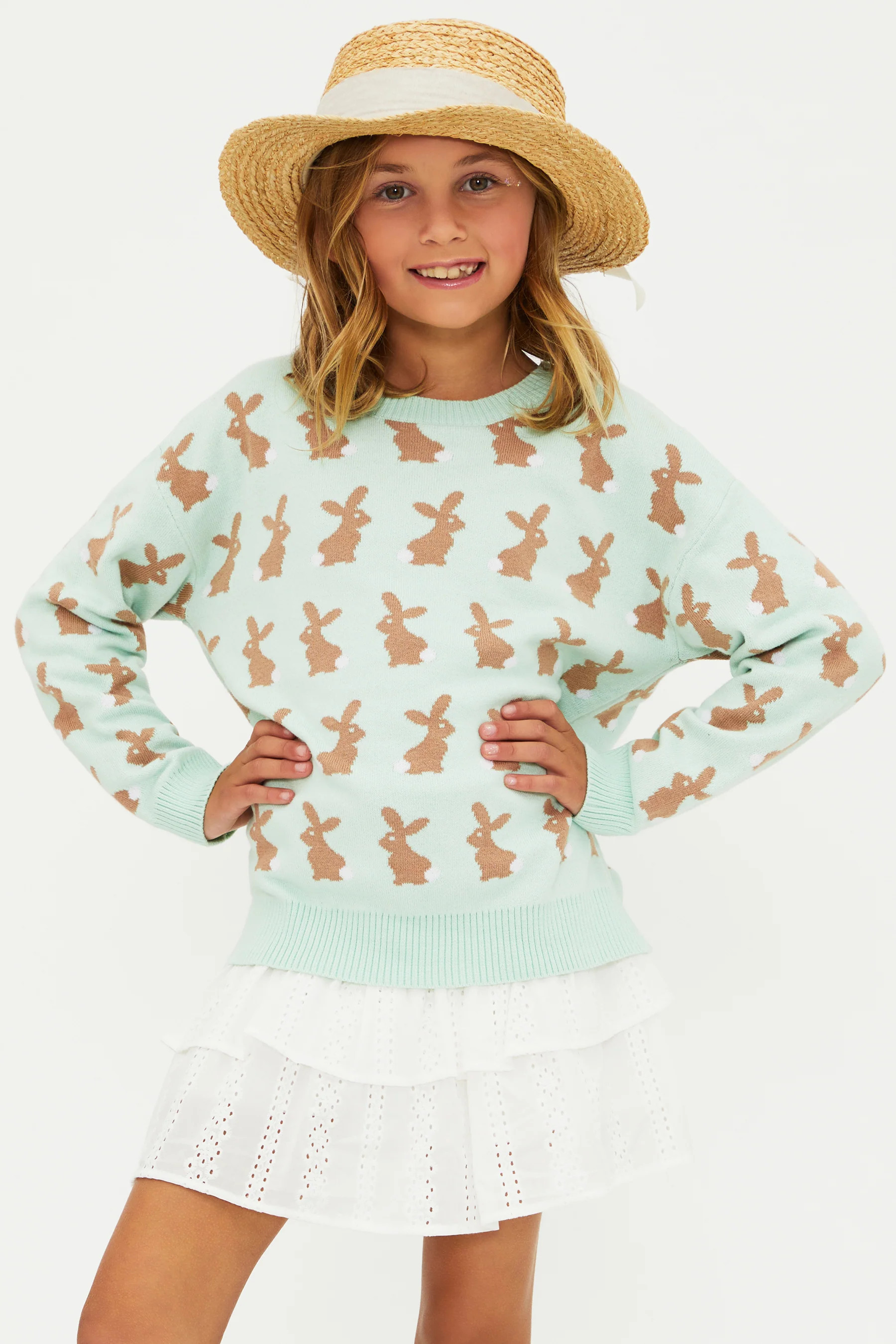 Little Callie Sweater Bunny Tails | Girls Bunny Easter Sweater | Beach Riot | Beach Riot