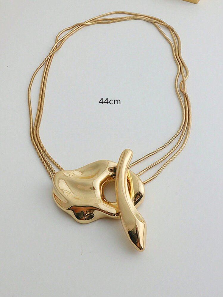 1 Pieza Collar Asimétrico Multicapa Exagerado De Estilo Europeo Y Americano Con Diseño Geométrico | SHEIN