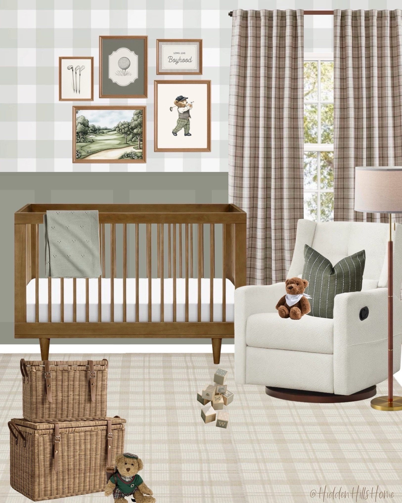 Nursery decor, vintage inspired nursery decor mood board, golf themed nursery, cute baby room decor ideas, nursery design #nursery

Wall color is SW Evergreen Fog 


#LTKSaleAlert #LTKHome #LTKBaby