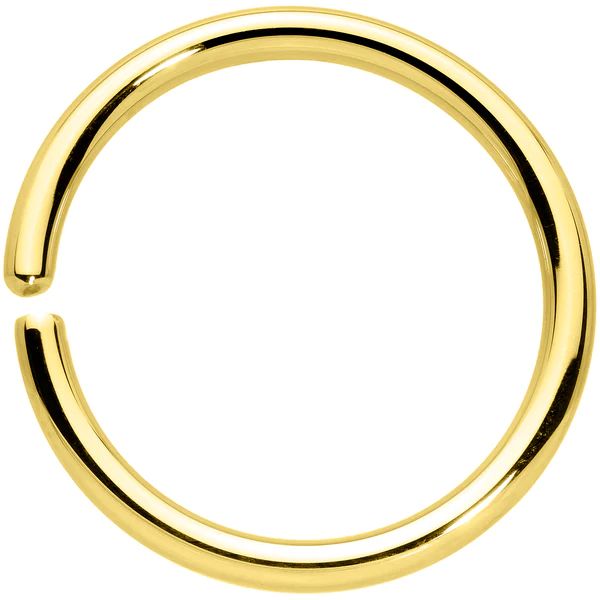 14 Gauge 1/2 Handcrafted Solid 14k Yellow Gold Seamless Circular Ring | Body Candy