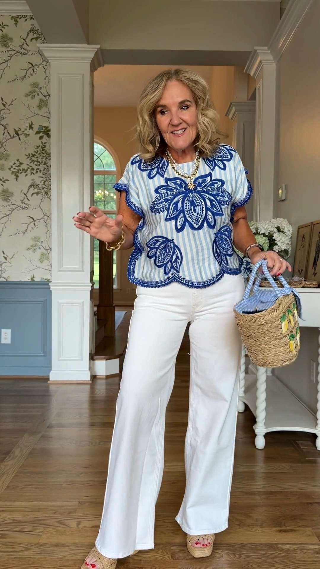 A little coastal, a little classic, and completely summer-ready. 🫶🏻 

 #LTKootd #LTKSeasonal #LTKOver40