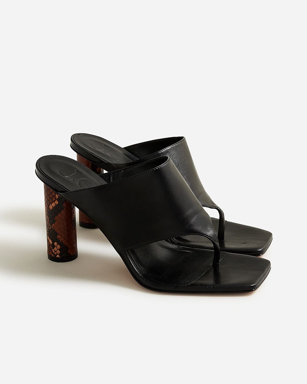 Rounded-heel thong sandals in leather | J.Crew US