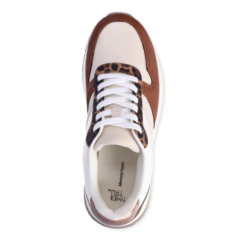 Time and Tru Women's Chunky Jogger Lace up Casual Sneakers, Wide Width Available | Walmart (US)