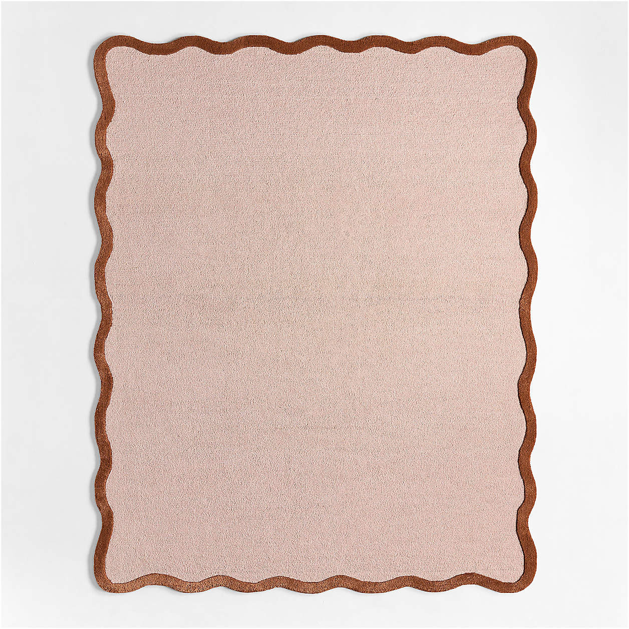 Wavy Border Pink Tint Kids Performance Area Rug 8'x10' + Reviews | Crate & Kids | Crate & Barrel