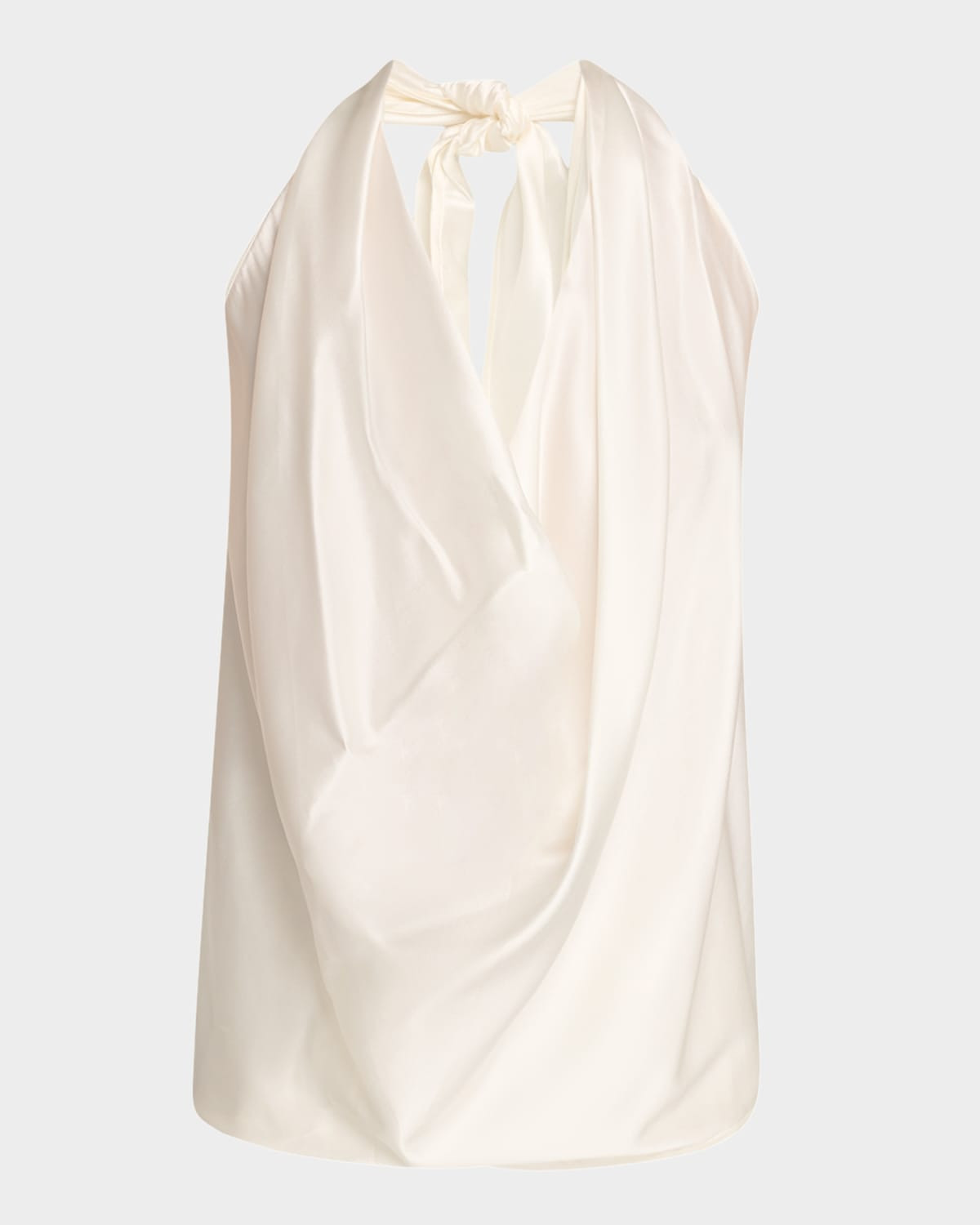 Harriet Sleeveless Draped Silk Halter Top | Neiman Marcus
