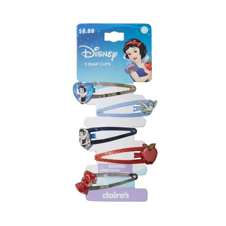 Claire's Disney Snow White Hair Clips with Charms, 5-Pack | Walmart (US)