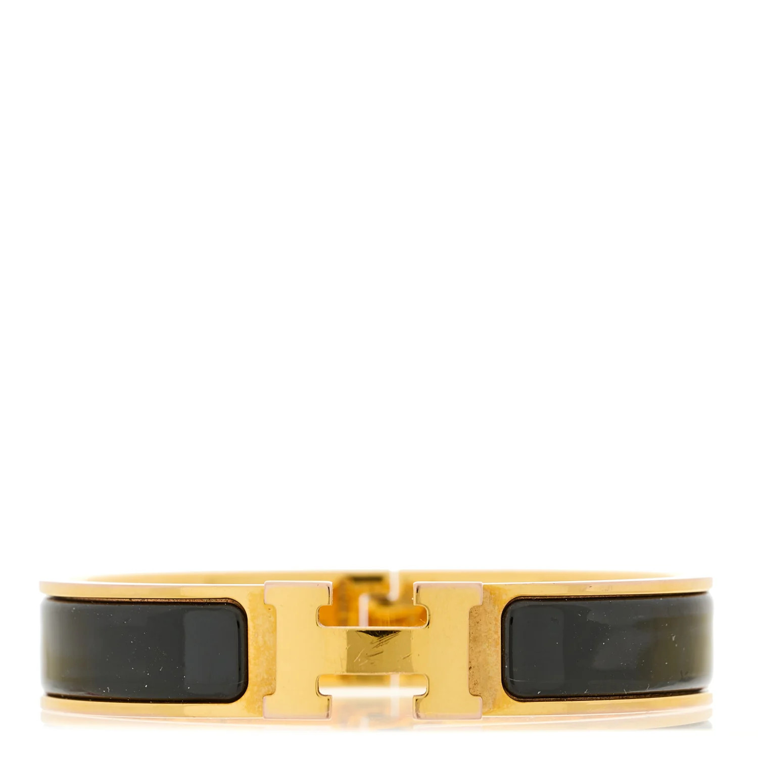 HERMES Enamel Narrow Clic Clac H Bracelet GM Black | FASHIONPHILE (US)