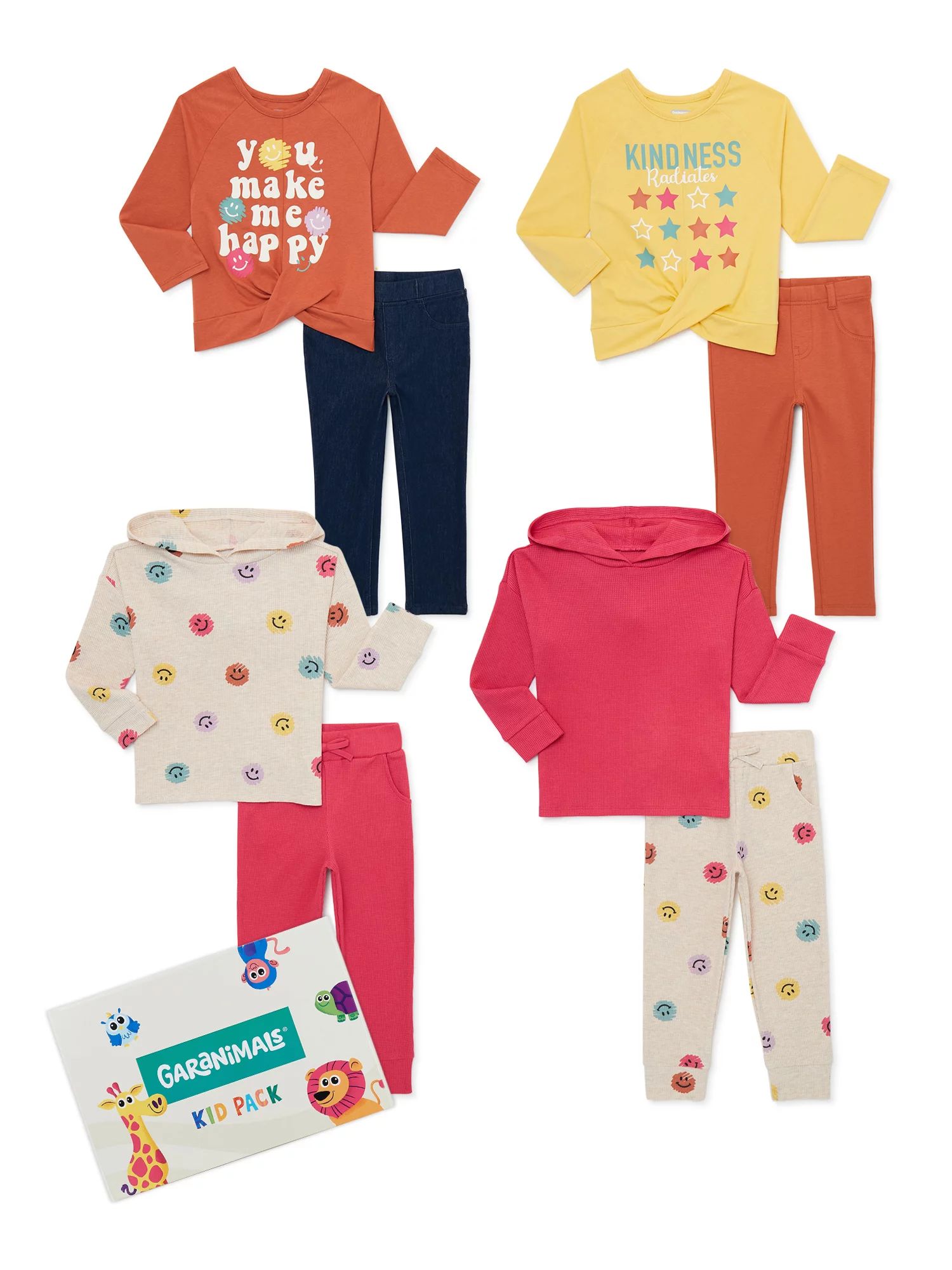 Garanimals Baby and Toddler Girl Mix and Match Outfits Kid-Pack, 8-Piece, Sizes 12M-5T | Walmart (US)