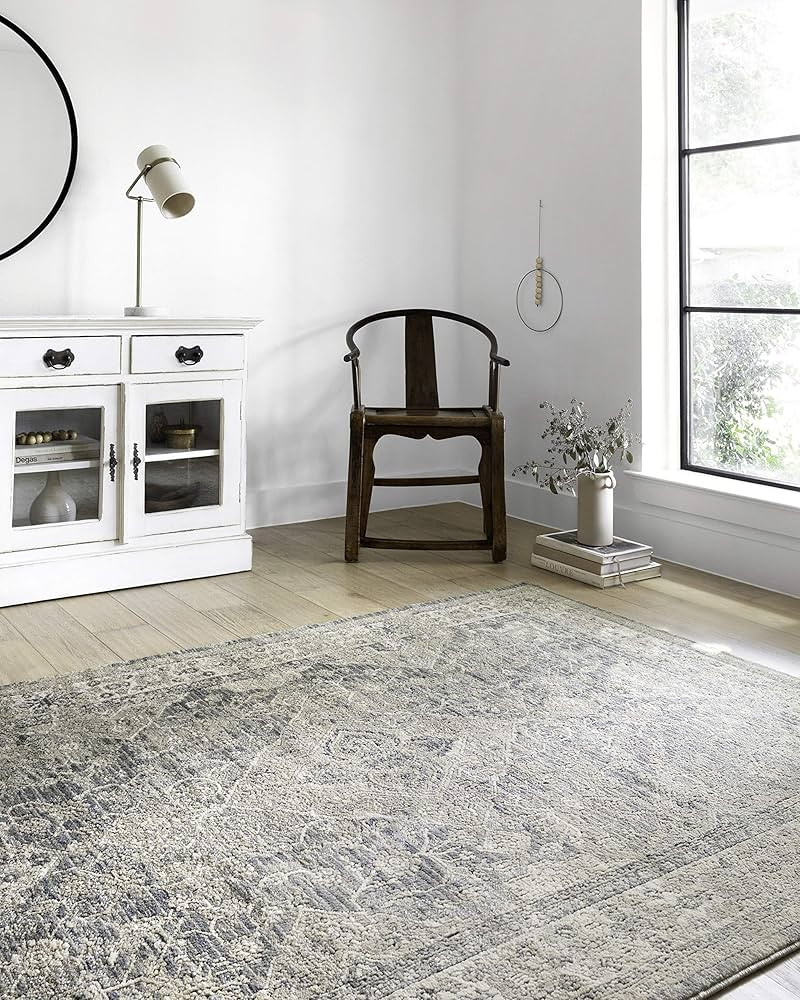 Loloi II Teagan Collection TEA-04 Sky/Natural, Traditional 6'-7" x 9'-2" Area Rug | Amazon (US)