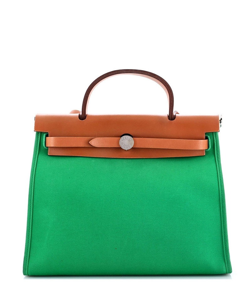 Pre-Owned HERMES 31 Herbag Zip Leather and Toile | Bloomingdale's (US)