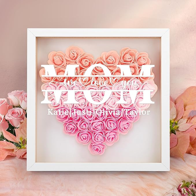 Customized Mothers Day Birthday Gifts for Mom from Daughter Son, Custom Mom Pink Heart Flower Dri... | Amazon (US)
