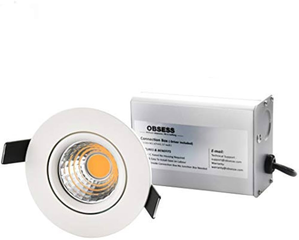 OBSESS 3 Inch LED Recessed Ceiling Light with Junction Box Dimmable LED Downlight Shower Lights G... | Amazon (US)