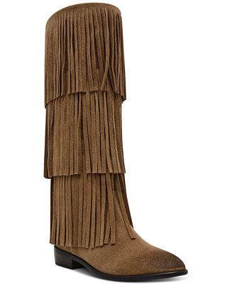 Steve Madden Women's Spur Knee-High Fringe Boots - Macy's | Macy's