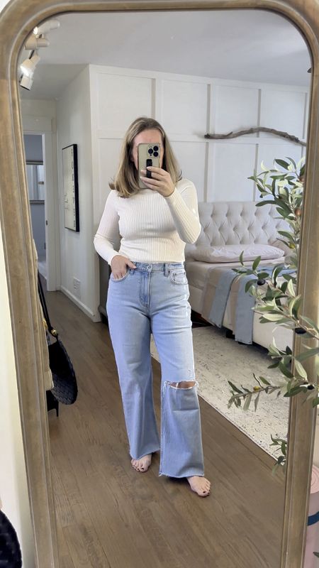 These jeans have proven to be so versatile to style and are truly SO comfy!! Same with the shirt and the boatneck silhouette is one to have in your closet for a capsule AND a 2024 trend! Small top, tts jeans in short  

#LTKfindsunder50 #LTKmidsize #LTKsalealert
