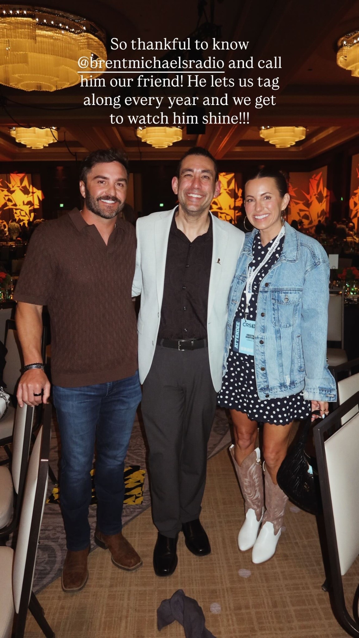 So thankful to know @brentmichaelsradio and call him our friend! He lets us tag along every year and we get to watch him shine!!!