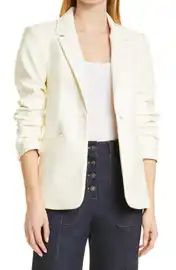 Inverted Notch Collar Cotton Blend Blazer | Nordstrom