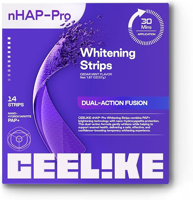 Teeth Whitening Strips (7 Treatments/14 Strips) - Peroxide-Free Whitening Kit with Hydroxyapatite... | Amazon (US)