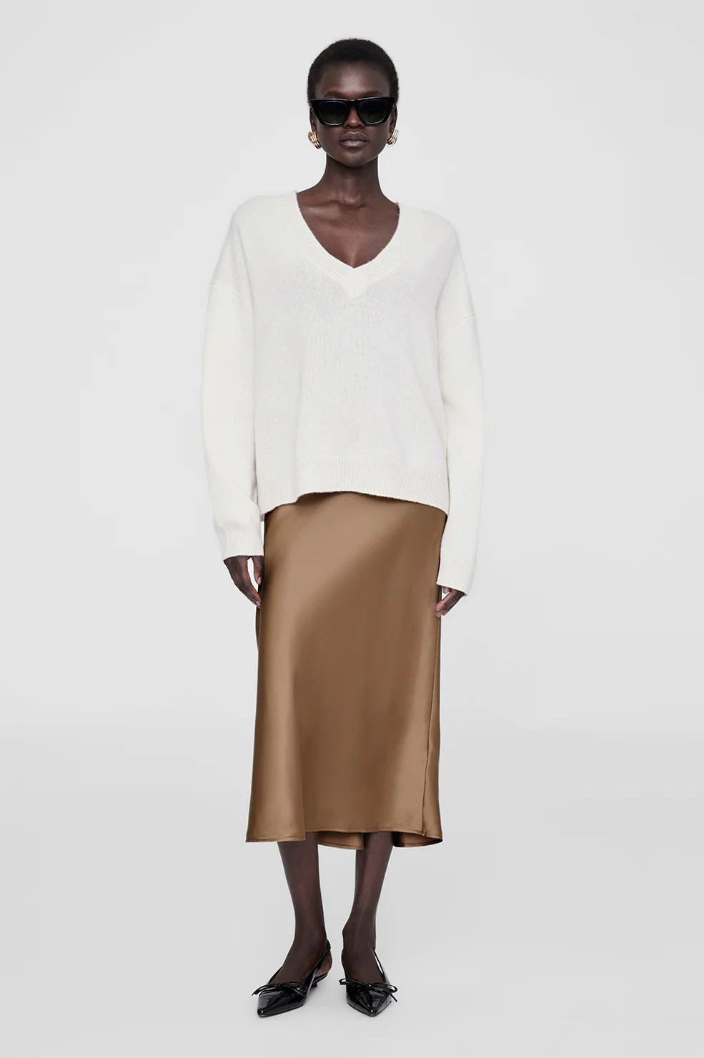 Bar Silk Skirt - Sepia | Anine Bing