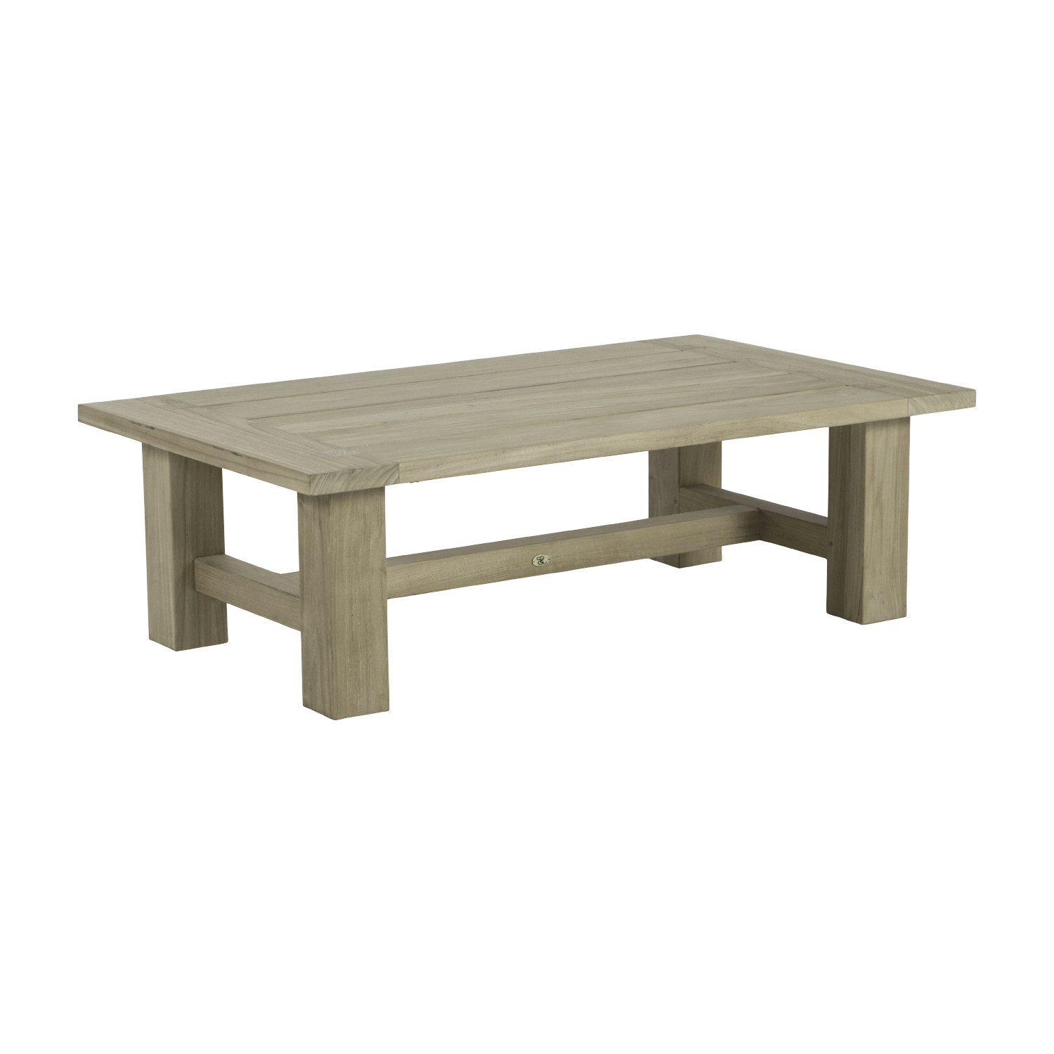 Croquet Teak Rectangular Coffee Table In Oyster Teak | 1stopbedrooms
