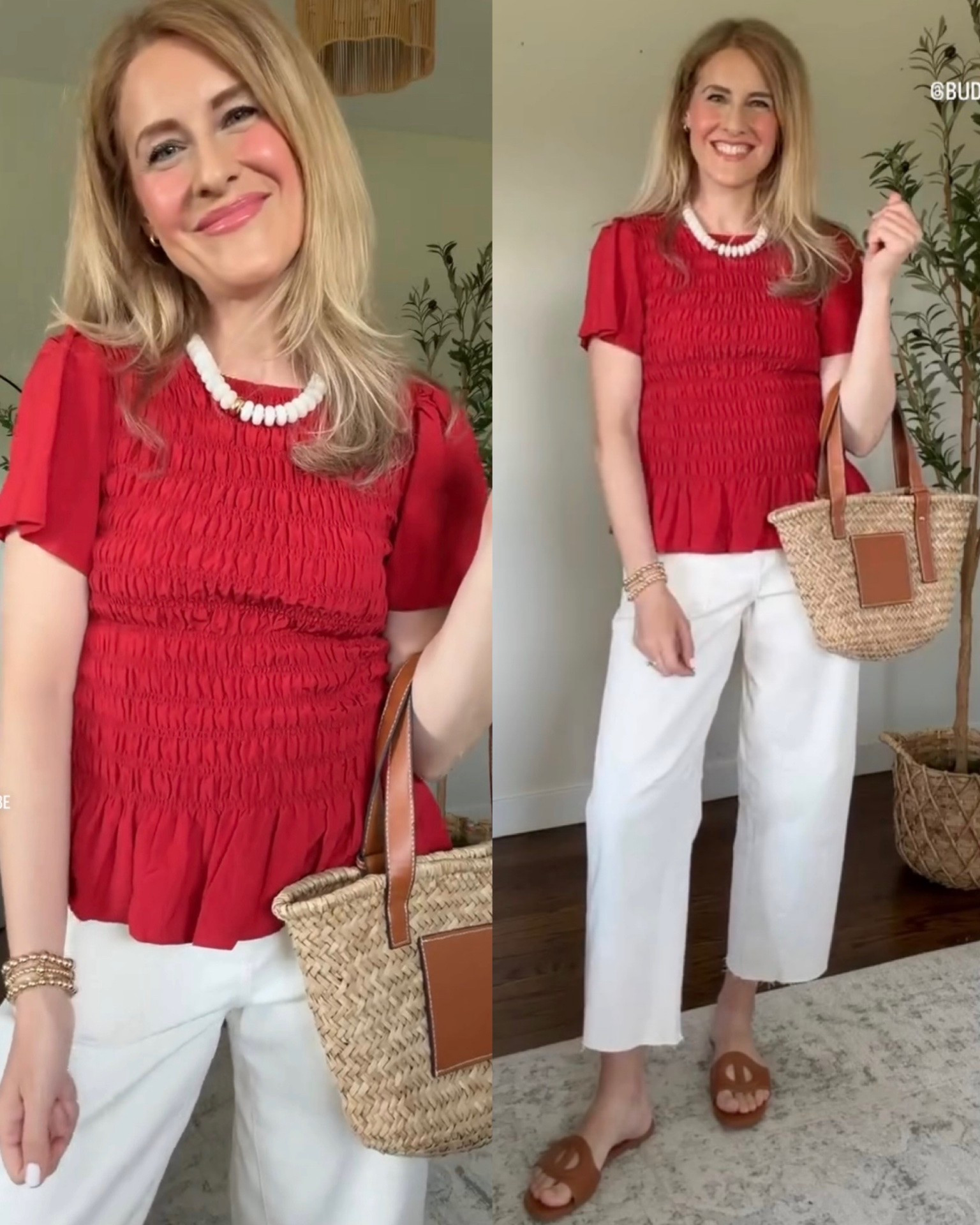 Super impressed with this smocked top,  lovely red color with a hint of rust. Stretchy. Textured. I went up to a medium. #walmartfashion

#LTKOver40