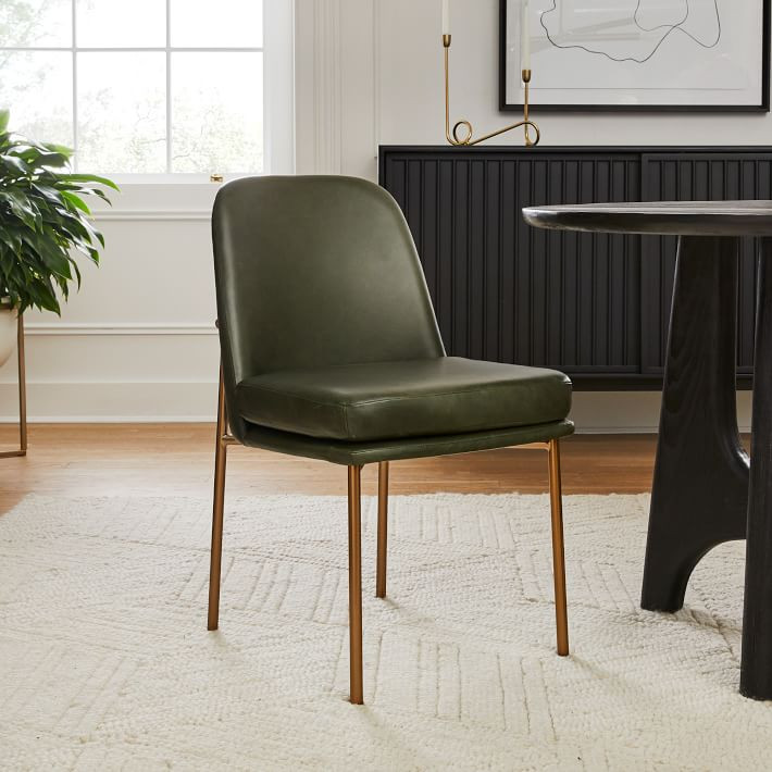 Jack Metal Frame Leather Dining Chair | West Elm (US)