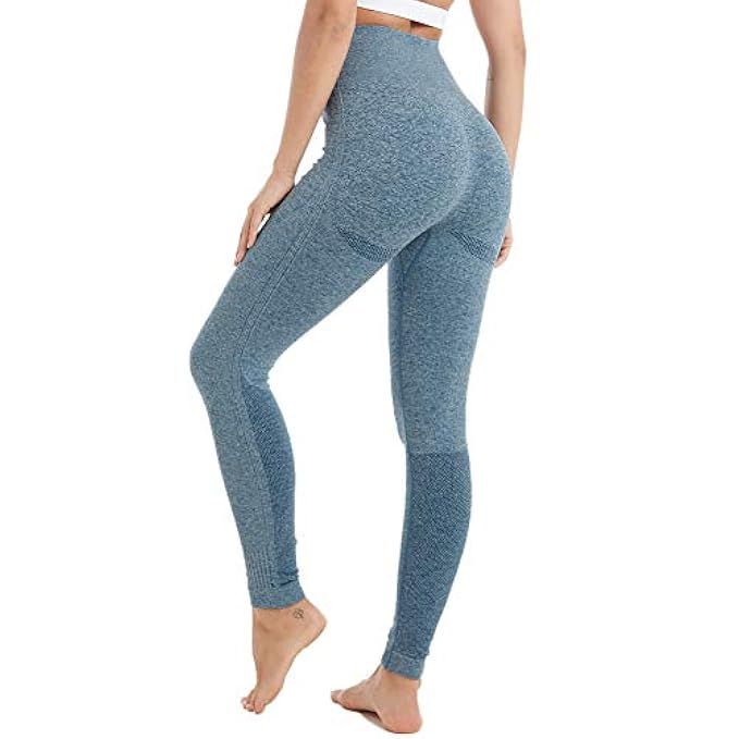 Aoxjox Yoga Pants for Women High Waisted Gym Sport Ombre Seamless Leggings | Amazon (US)