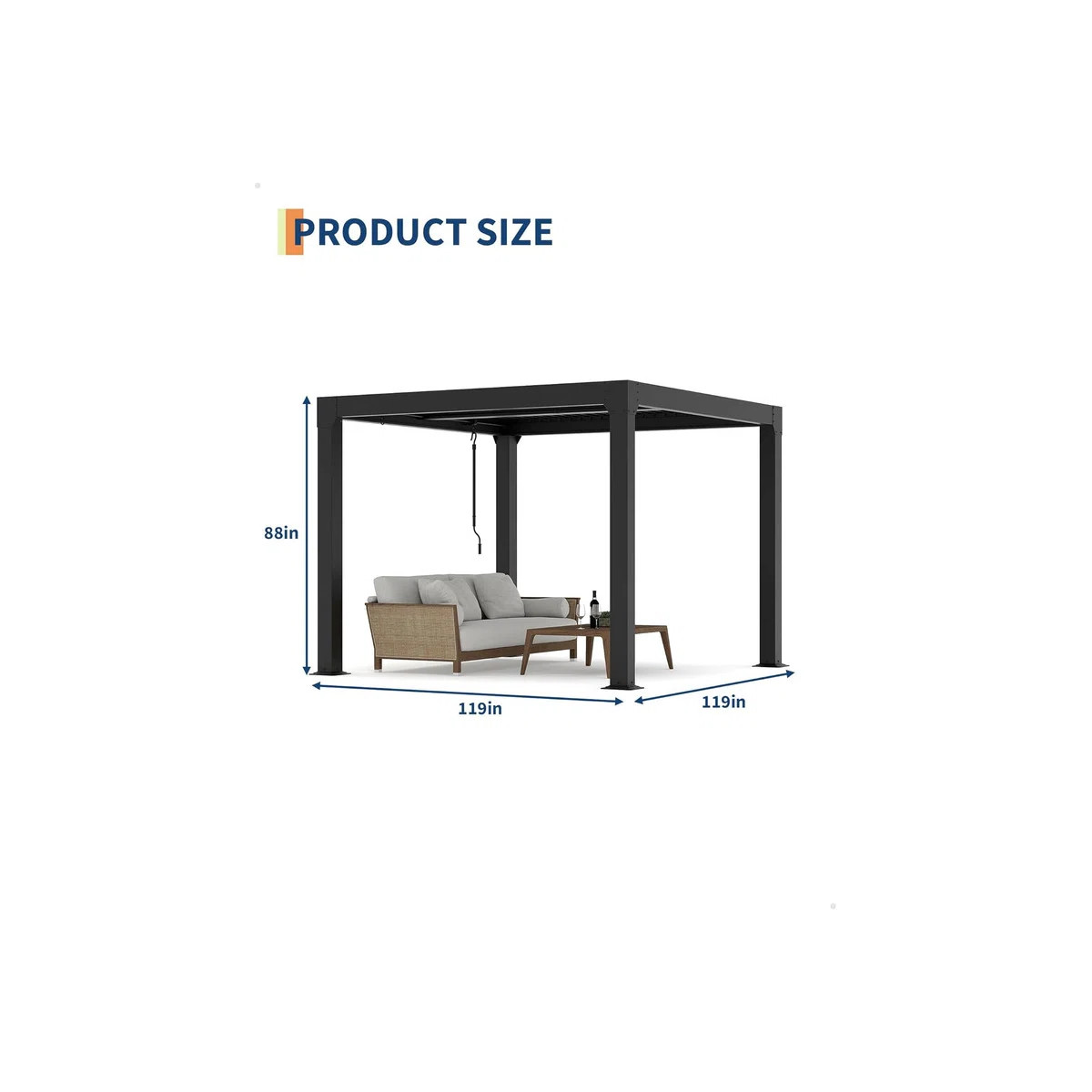 Louvred Pergola with Adjustable Roof, Reinforced Aluminum Frame & Drainage System for Patio | Wayfair North America