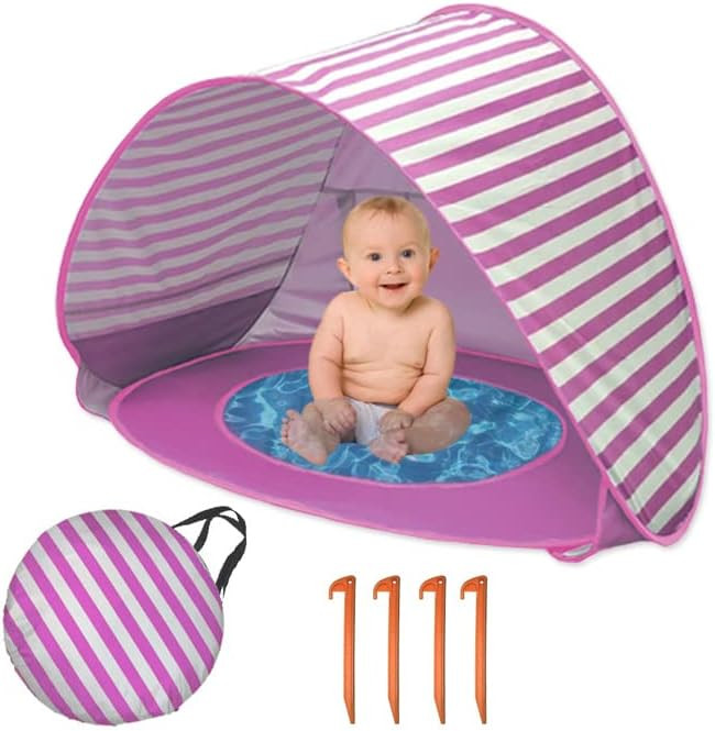 ACMALTIT Baby Beach Tent Portable Pop Up Tent Toddler Beach Shade Essentials UV Protection Play T... | Amazon (US)