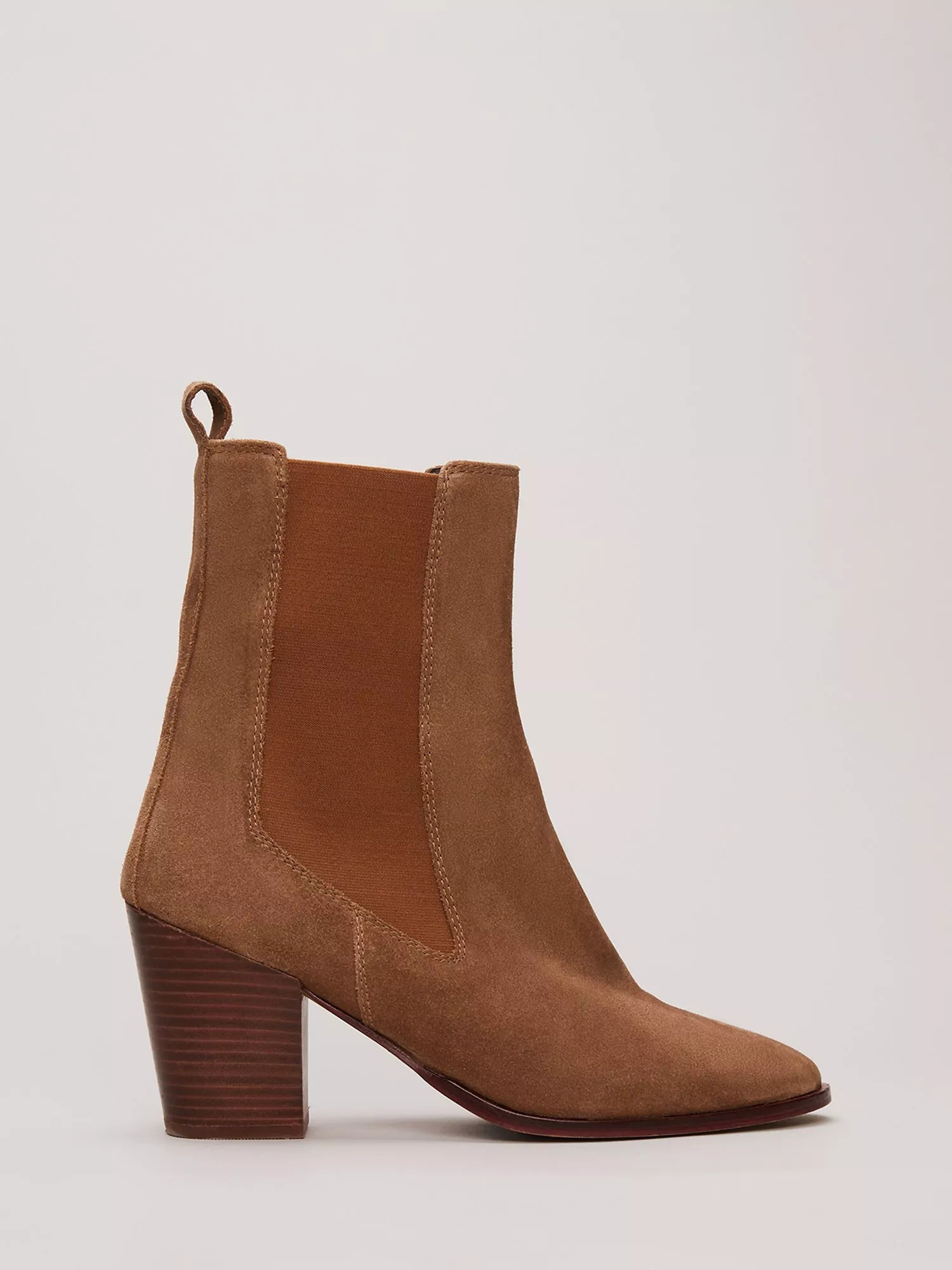 Phase Eight Suede Cowboy Boots, Tan | John Lewis (UK)