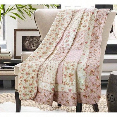 Pink Floral 100 Cotton Quilt, Twin Size, Reversible Vintage Throw Blanket for Bed or Couch 59’’x79’’ Multicolor Throw | Target
