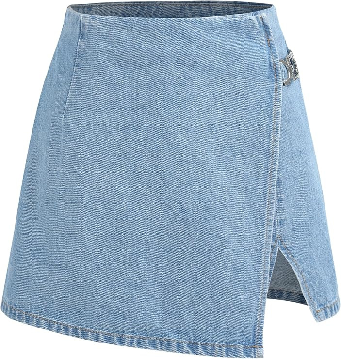 CIDER Denim Mid Waist Split Shorts | Amazon (US)
