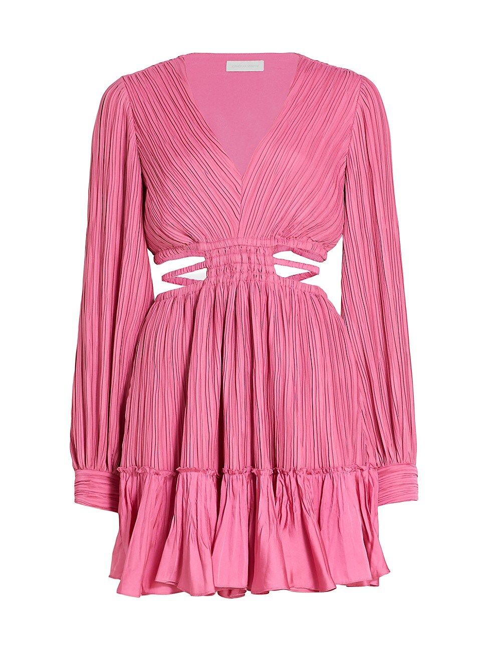 Women's Londyn Pleated Waist Cut-Out Minidress - Hot Pink - Size Medium - Hot Pink - Size Medium | Saks Fifth Avenue
