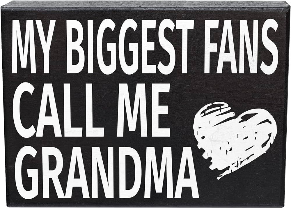JennyGems Grandma Gifts, My Biggest Fans Call Me Grandma Sign, Grandma Decor, Grandma Wall Hangin... | Amazon (US)