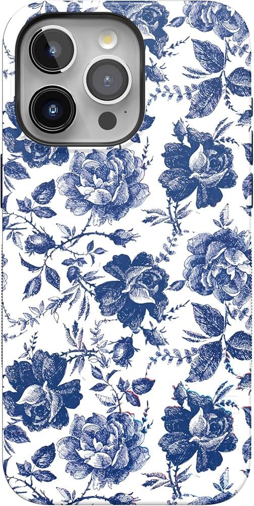 Casely iPhone 15 Pro Max Case | Rose to Fame | Blue & White Rose Floral Case | Compatible with Ma... | Amazon (US)