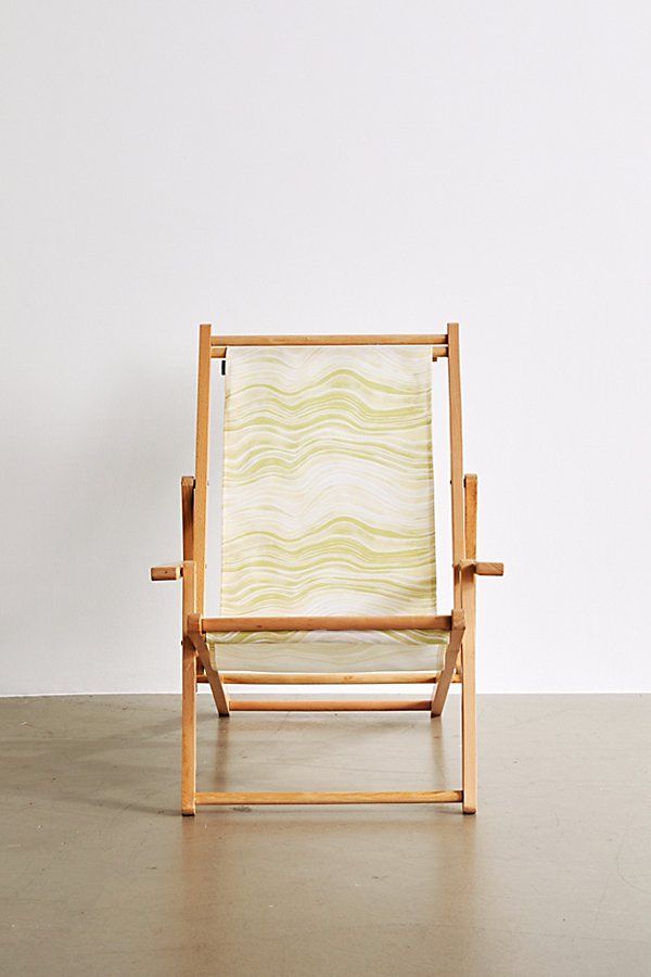 Deny UO Exclusive Citron Swirl Outdoor Folding Chair | Urban Outfitters (US and RoW)